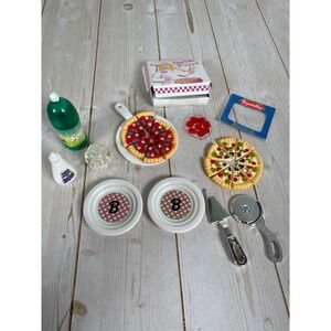 Vintage Barbie Pizza Party Food Accessories 90s Mattel Plates Box Lot